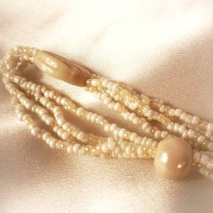 Mother Of Pearl 4 Strand Necklace with beads Vintage